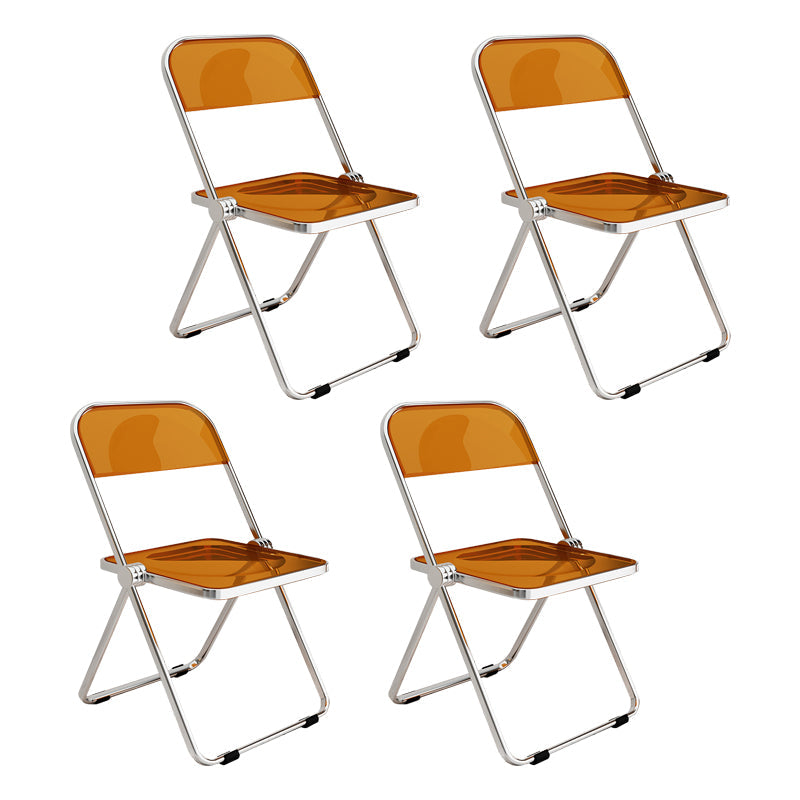 Industrial Style Open Back Dining Side Chair Plastic Dining Armless Chair for Home Amber 4 Piece Set Clearhalo ' kitchen&dining_furn' 'Dining Chairs' 'Dining Tables & Seating' 'dining_chair' 'furn' 'furn_dining_chair' 'Furniture' 'furniture_dining_chair' 'Kitchen & Dining Furniture' 'kitchen' 4117963