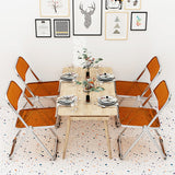 Industrial Style Open Back Dining Side Chair Plastic Dining Armless Chair for Home Clearhalo ' kitchen&dining_furn' 'Dining Chairs' 'Dining Tables & Seating' 'dining_chair' 'furn' 'furn_dining_chair' 'Furniture' 'furniture_dining_chair' 'Kitchen & Dining Furniture' 'kitchen' 4117964