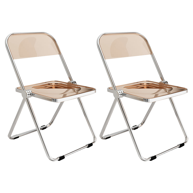 Industrial Style Open Back Dining Side Chair Plastic Dining Armless Chair for Home Tan 2 Piece Set Clearhalo ' kitchen&dining_furn' 'Dining Chairs' 'Dining Tables & Seating' 'dining_chair' 'furn' 'furn_dining_chair' 'Furniture' 'furniture_dining_chair' 'Kitchen & Dining Furniture' 'kitchen' 4117966