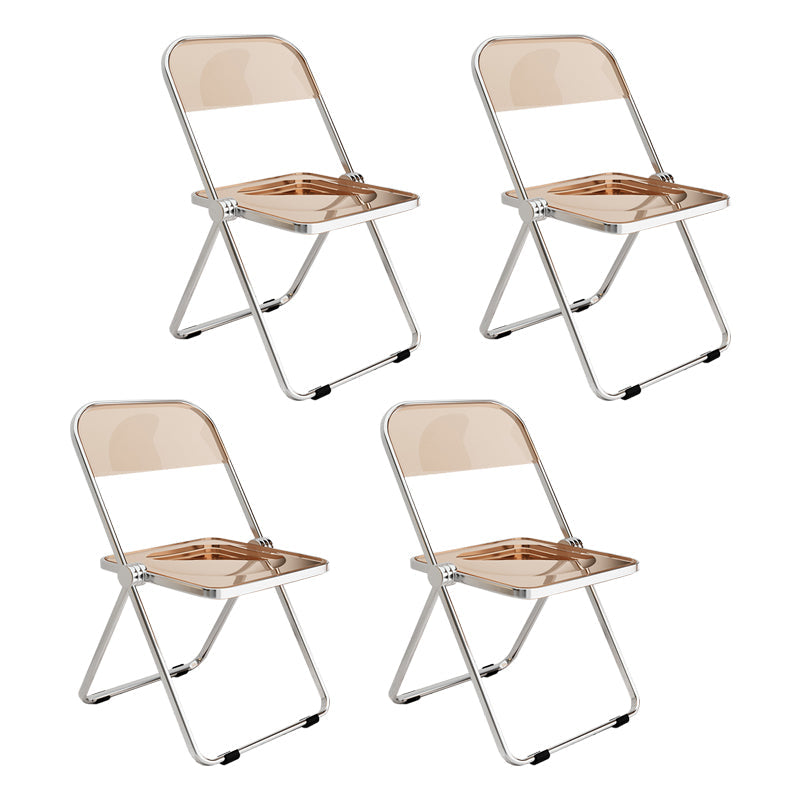 Industrial Style Open Back Dining Side Chair Plastic Dining Armless Chair for Home Tan 4 Piece Set Clearhalo ' kitchen&dining_furn' 'Dining Chairs' 'Dining Tables & Seating' 'dining_chair' 'furn' 'furn_dining_chair' 'Furniture' 'furniture_dining_chair' 'Kitchen & Dining Furniture' 'kitchen' 4117969