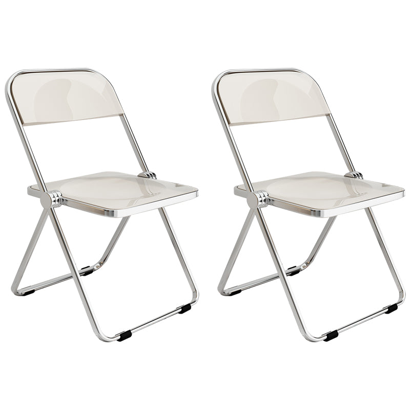 Industrial Style Open Back Dining Side Chair Plastic Dining Armless Chair for Home White 2 Piece Set Clearhalo ' kitchen&dining_furn' 'Dining Chairs' 'Dining Tables & Seating' 'dining_chair' 'furn' 'furn_dining_chair' 'Furniture' 'furniture_dining_chair' 'Kitchen & Dining Furniture' 'kitchen' 4117973