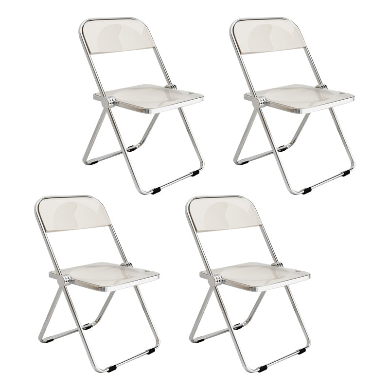 Industrial Style Open Back Dining Side Chair Plastic Dining Armless Chair for Home White 4 Piece Set Clearhalo ' kitchen&dining_furn' 'Dining Chairs' 'Dining Tables & Seating' 'dining_chair' 'furn' 'furn_dining_chair' 'Furniture' 'furniture_dining_chair' 'Kitchen & Dining Furniture' 'kitchen' 4117975