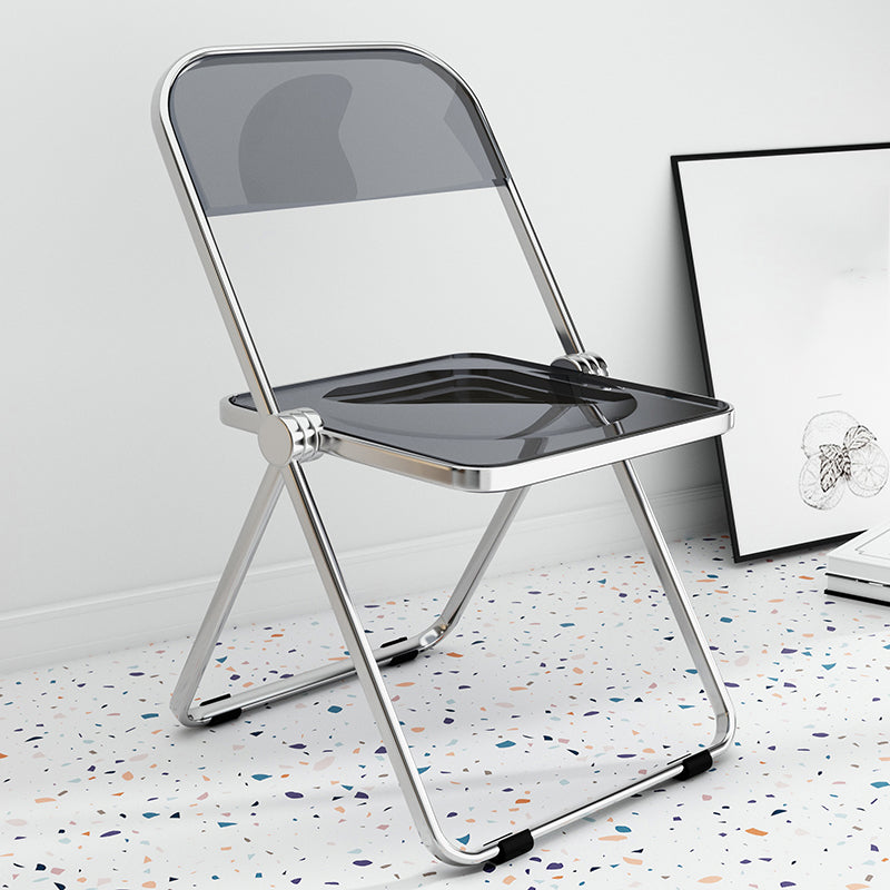 Industrial Style Open Back Dining Side Chair Plastic Dining Armless Chair for Home Smoke Gray 1 Piece Clearhalo ' kitchen&dining_furn' 'Dining Chairs' 'Dining Tables & Seating' 'dining_chair' 'furn' 'furn_dining_chair' 'Furniture' 'furniture_dining_chair' 'Kitchen & Dining Furniture' 'kitchen' 4117976