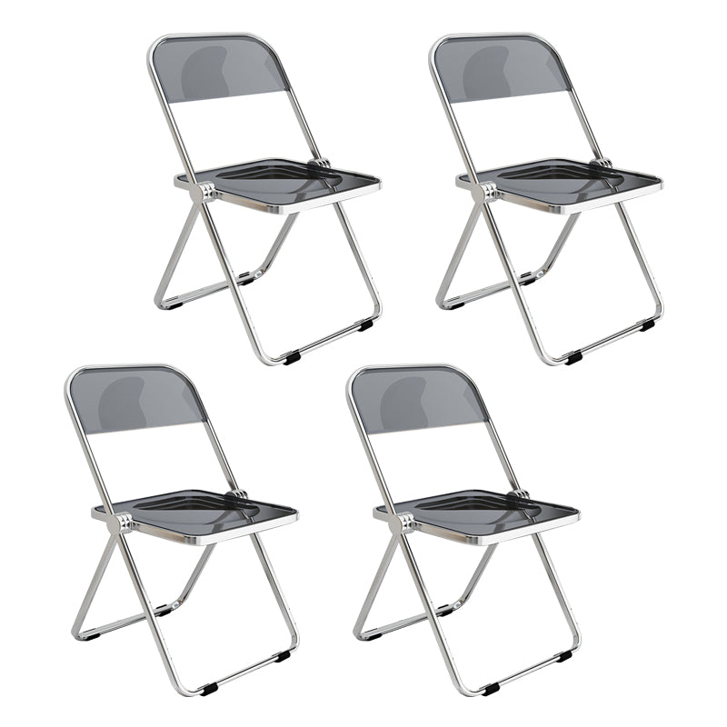 Industrial Style Open Back Dining Side Chair Plastic Dining Armless Chair for Home Smoke Gray 4 Piece Set Clearhalo ' kitchen&dining_furn' 'Dining Chairs' 'Dining Tables & Seating' 'dining_chair' 'furn' 'furn_dining_chair' 'Furniture' 'furniture_dining_chair' 'Kitchen & Dining Furniture' 'kitchen' 4117981