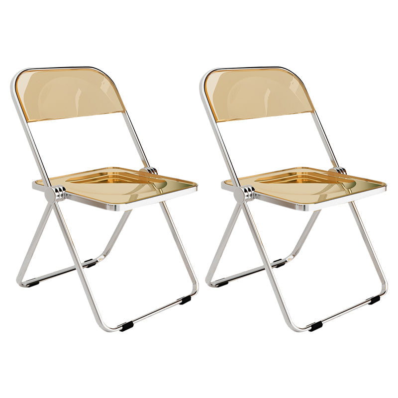 Industrial Style Open Back Dining Side Chair Plastic Dining Armless Chair for Home Yellow 2 Piece Set Clearhalo ' kitchen&dining_furn' 'Dining Chairs' 'Dining Tables & Seating' 'dining_chair' 'furn' 'furn_dining_chair' 'Furniture' 'furniture_dining_chair' 'Kitchen & Dining Furniture' 'kitchen' 4117986