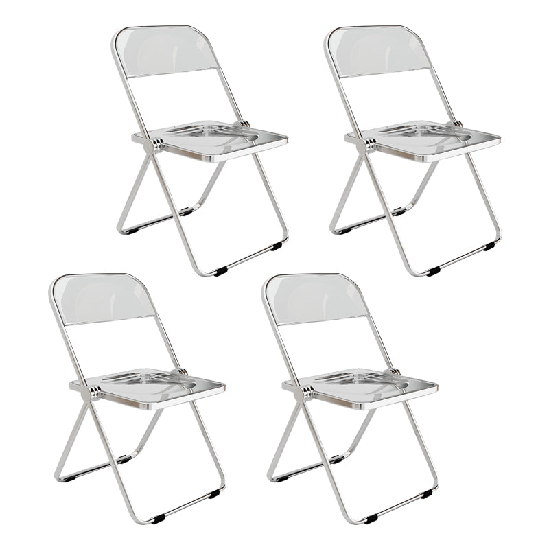 Industrial Style Open Back Dining Side Chair Plastic Dining Armless Chair for Home Clear 4 Piece Set Clearhalo ' kitchen&dining_furn' 'Dining Chairs' 'Dining Tables & Seating' 'dining_chair' 'furn' 'furn_dining_chair' 'Furniture' 'furniture_dining_chair' 'Kitchen & Dining Furniture' 'kitchen' 4117993