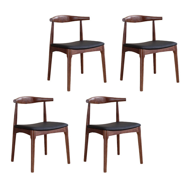 Traditional Style Solid Wood Dining Chair Open Back Dining Room Side Chairs Walnut 4 Piece Set Clearhalo ' kitchen&dining_furn' 'Dining Chairs' 'Dining Tables & Seating' 'dining_chair' 'furn' 'furn_dining_chair' 'Furniture' 'furniture_dining_chair' 'Kitchen & Dining Furniture' 'kitchen' 4118006