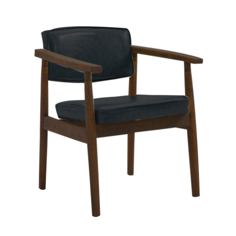 Modern Wood Dining Arm Chair Open Back Single Dining Side Chair for Home Use Black-Brown Clearhalo ' kitchen&dining_furn' 'Dining Chairs' 'Dining Tables & Seating' 'dining_chair' 'furn' 'furn_dining_chair' 'Furniture' 'furniture_dining_chair' 'Kitchen & Dining Furniture' 'kitchen' 4118026