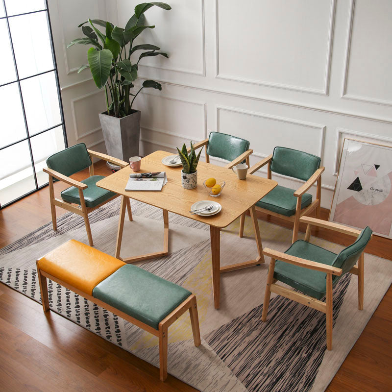 Modern Wood Dining Arm Chair Open Back Single Dining Side Chair for Home Use Clearhalo ' kitchen&dining_furn' 'Dining Chairs' 'Dining Tables & Seating' 'dining_chair' 'furn' 'furn_dining_chair' 'Furniture' 'furniture_dining_chair' 'Kitchen & Dining Furniture' 'kitchen' 4118028