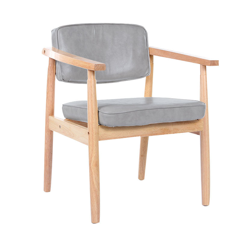 Modern Wood Dining Arm Chair Open Back Single Dining Side Chair for Home Use Grey Clearhalo ' kitchen&dining_furn' 'Dining Chairs' 'Dining Tables & Seating' 'dining_chair' 'furn' 'furn_dining_chair' 'Furniture' 'furniture_dining_chair' 'Kitchen & Dining Furniture' 'kitchen' 4118032
