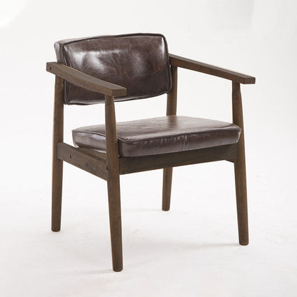 Modern Wood Dining Arm Chair Open Back Single Dining Side Chair for Home Use Dark Brown Clearhalo ' kitchen&dining_furn' 'Dining Chairs' 'Dining Tables & Seating' 'dining_chair' 'furn' 'furn_dining_chair' 'Furniture' 'furniture_dining_chair' 'Kitchen & Dining Furniture' 'kitchen' 4118033