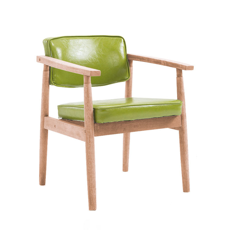 Modern Wood Dining Arm Chair Open Back Single Dining Side Chair for Home Use Green Khaki Clearhalo ' kitchen&dining_furn' 'Dining Chairs' 'Dining Tables & Seating' 'dining_chair' 'furn' 'furn_dining_chair' 'Furniture' 'furniture_dining_chair' 'Kitchen & Dining Furniture' 'kitchen' 4118034