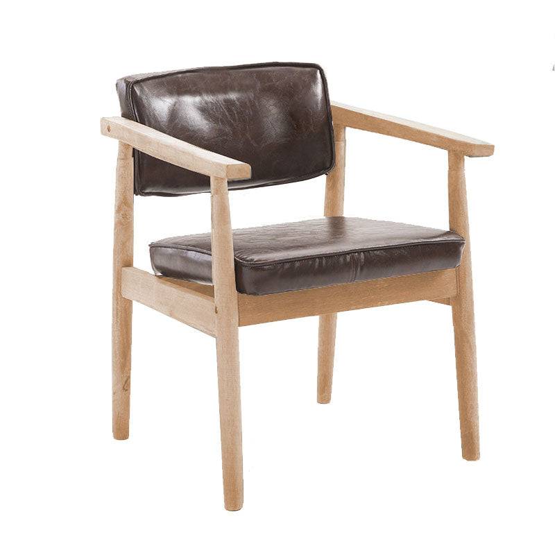 Modern Wood Dining Arm Chair Open Back Single Dining Side Chair for Home Use Brown Clearhalo ' kitchen&dining_furn' 'Dining Chairs' 'Dining Tables & Seating' 'dining_chair' 'furn' 'furn_dining_chair' 'Furniture' 'furniture_dining_chair' 'Kitchen & Dining Furniture' 'kitchen' 4118037