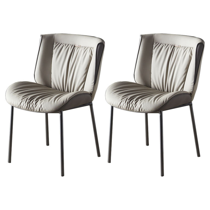 Indoor Industrial Side Chair Solid Back Metal Upholstered Dining Room Chair Grey 2 Piece Set Gray Clearhalo ' kitchen&dining_furn' 'Dining Chairs' 'Dining Tables & Seating' 'dining_chair' 'furn' 'furn_dining_chair' 'Furniture' 'furniture_dining_chair' 'Kitchen & Dining Furniture' 'kitchen' 4118042