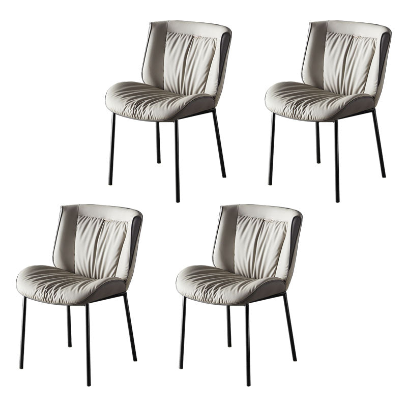 Indoor Industrial Side Chair Solid Back Metal Upholstered Dining Room Chair Grey 4 Piece Set Black Clearhalo ' kitchen&dining_furn' 'Dining Chairs' 'Dining Tables & Seating' 'dining_chair' 'furn' 'furn_dining_chair' 'Furniture' 'furniture_dining_chair' 'Kitchen & Dining Furniture' 'kitchen' 4118051