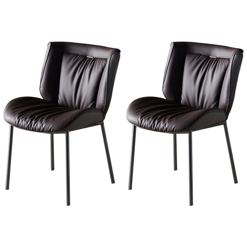 Indoor Industrial Side Chair Solid Back Metal Upholstered Dining Room Chair Brown 2 Piece Set Gray Clearhalo ' kitchen&dining_furn' 'Dining Chairs' 'Dining Tables & Seating' 'dining_chair' 'furn' 'furn_dining_chair' 'Furniture' 'furniture_dining_chair' 'Kitchen & Dining Furniture' 'kitchen' 4118055