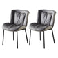 Indoor Industrial Side Chair Solid Back Metal Upholstered Dining Room Chair Dark Gray 2 Piece Set Black Clearhalo ' kitchen&dining_furn' 'Dining Chairs' 'Dining Tables & Seating' 'dining_chair' 'furn' 'furn_dining_chair' 'Furniture' 'furniture_dining_chair' 'Kitchen & Dining Furniture' 'kitchen' 4118073