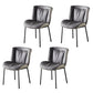 Indoor Industrial Side Chair Solid Back Metal Upholstered Dining Room Chair Dark Gray 4 Piece Set Black Clearhalo ' kitchen&dining_furn' 'Dining Chairs' 'Dining Tables & Seating' 'dining_chair' 'furn' 'furn_dining_chair' 'Furniture' 'furniture_dining_chair' 'Kitchen & Dining Furniture' 'kitchen' 4118074