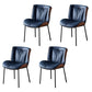 Indoor Industrial Side Chair Solid Back Metal Upholstered Dining Room Chair Blue-Brown 4 Piece Set Black Clearhalo ' kitchen&dining_furn' 'Dining Chairs' 'Dining Tables & Seating' 'dining_chair' 'furn' 'furn_dining_chair' 'Furniture' 'furniture_dining_chair' 'Kitchen & Dining Furniture' 'kitchen' 4118077