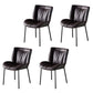 Indoor Industrial Side Chair Solid Back Metal Upholstered Dining Room Chair Brown 4 Piece Set Black Clearhalo ' kitchen&dining_furn' 'Dining Chairs' 'Dining Tables & Seating' 'dining_chair' 'furn' 'furn_dining_chair' 'Furniture' 'furniture_dining_chair' 'Kitchen & Dining Furniture' 'kitchen' 4118083