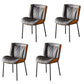 Indoor Industrial Side Chair Solid Back Metal Upholstered Dining Room Chair Gray-Orange 4 Piece Set Black Clearhalo ' kitchen&dining_furn' 'Dining Chairs' 'Dining Tables & Seating' 'dining_chair' 'furn' 'furn_dining_chair' 'Furniture' 'furniture_dining_chair' 'Kitchen & Dining Furniture' 'kitchen' 4118089