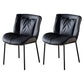 Indoor Industrial Side Chair Solid Back Metal Upholstered Dining Room Chair Black-Gray 2 Piece Set Black Clearhalo ' kitchen&dining_furn' 'Dining Chairs' 'Dining Tables & Seating' 'dining_chair' 'furn' 'furn_dining_chair' 'Furniture' 'furniture_dining_chair' 'Kitchen & Dining Furniture' 'kitchen' 4118091