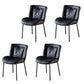 Indoor Industrial Side Chair Solid Back Metal Upholstered Dining Room Chair Black-Gray 4 Piece Set Black Clearhalo ' kitchen&dining_furn' 'Dining Chairs' 'Dining Tables & Seating' 'dining_chair' 'furn' 'furn_dining_chair' 'Furniture' 'furniture_dining_chair' 'Kitchen & Dining Furniture' 'kitchen' 4118092