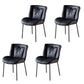 Indoor Industrial Side Chair Solid Back Metal Upholstered Dining Room Chair Black-Gray 4 Piece Set Gray Clearhalo ' kitchen&dining_furn' 'Dining Chairs' 'Dining Tables & Seating' 'dining_chair' 'furn' 'furn_dining_chair' 'Furniture' 'furniture_dining_chair' 'Kitchen & Dining Furniture' 'kitchen' 4118095