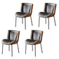 Indoor Industrial Side Chair Solid Back Metal Upholstered Dining Room Chair Gray-Orange 4 Piece Set Gray Clearhalo ' kitchen&dining_furn' 'Dining Chairs' 'Dining Tables & Seating' 'dining_chair' 'furn' 'furn_dining_chair' 'Furniture' 'furniture_dining_chair' 'Kitchen & Dining Furniture' 'kitchen' 4118101