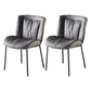 Indoor Industrial Side Chair Solid Back Metal Upholstered Dining Room Chair Dark Gray 2 Piece Set Gray Clearhalo ' kitchen&dining_furn' 'Dining Chairs' 'Dining Tables & Seating' 'dining_chair' 'furn' 'furn_dining_chair' 'Furniture' 'furniture_dining_chair' 'Kitchen & Dining Furniture' 'kitchen' 4118103