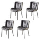 Indoor Industrial Side Chair Solid Back Metal Upholstered Dining Room Chair Dark Gray 4 Piece Set Gray Clearhalo ' kitchen&dining_furn' 'Dining Chairs' 'Dining Tables & Seating' 'dining_chair' 'furn' 'furn_dining_chair' 'Furniture' 'furniture_dining_chair' 'Kitchen & Dining Furniture' 'kitchen' 4118104