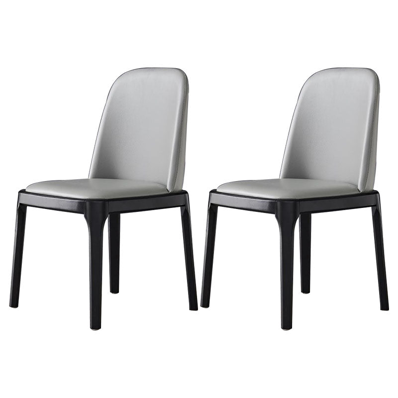 Industrial Ash Parsons Dining Chair Matte Finish Faux Leather Side Chair (Set of 2) Grey Clearhalo ' kitchen&dining_furn' 'Dining Chairs' 'Dining Tables & Seating' 'dining_chair' 'furn' 'furn_dining_chair' 'Furniture' 'furniture_dining_chair' 'Kitchen & Dining Furniture' 'kitchen' 4118109