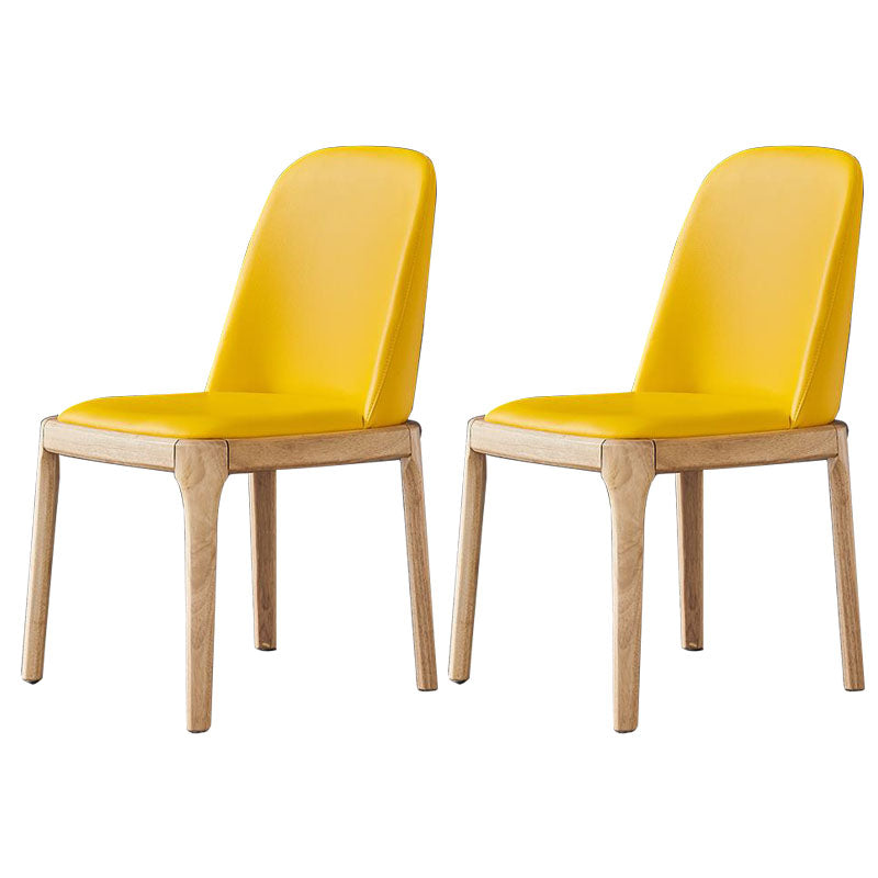 Industrial Ash Parsons Dining Chair Matte Finish Faux Leather Side Chair (Set of 2) Yellow Clearhalo ' kitchen&dining_furn' 'Dining Chairs' 'Dining Tables & Seating' 'dining_chair' 'furn' 'furn_dining_chair' 'Furniture' 'furniture_dining_chair' 'Kitchen & Dining Furniture' 'kitchen' 4118114