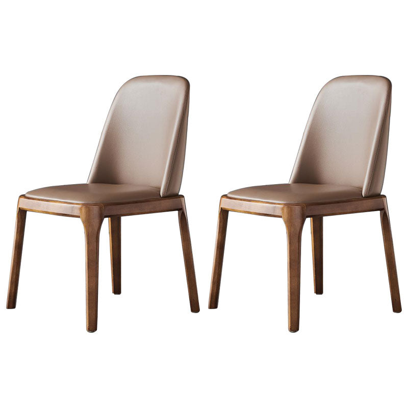 Industrial Ash Parsons Dining Chair Matte Finish Faux Leather Side Chair (Set of 2) Light Coffee Clearhalo ' kitchen&dining_furn' 'Dining Chairs' 'Dining Tables & Seating' 'dining_chair' 'furn' 'furn_dining_chair' 'Furniture' 'furniture_dining_chair' 'Kitchen & Dining Furniture' 'kitchen' 4118117