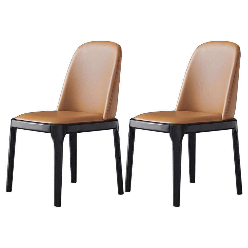 Industrial Ash Parsons Dining Chair Matte Finish Faux Leather Side Chair (Set of 2) Coffee Clearhalo ' kitchen&dining_furn' 'Dining Chairs' 'Dining Tables & Seating' 'dining_chair' 'furn' 'furn_dining_chair' 'Furniture' 'furniture_dining_chair' 'Kitchen & Dining Furniture' 'kitchen' 4118119