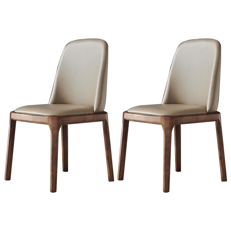 Industrial Ash Parsons Dining Chair Matte Finish Faux Leather Side Chair (Set of 2) Khaki Clearhalo ' kitchen&dining_furn' 'Dining Chairs' 'Dining Tables & Seating' 'dining_chair' 'furn' 'furn_dining_chair' 'Furniture' 'furniture_dining_chair' 'Kitchen & Dining Furniture' 'kitchen' 4118121