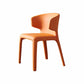 Designer Style Leather Arm Chair Matte Finish Solid Back Single Dining Chair Orange Clearhalo ' kitchen&dining_furn' 'Dining Chairs' 'Dining Tables & Seating' 'dining_chair' 'furn' 'furn_dining_chair' 'Furniture' 'furniture_dining_chair' 'Kitchen & Dining Furniture' 'kitchen' 4118129