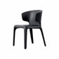 Designer Style Leather Arm Chair Matte Finish Solid Back Single Dining Chair Black Clearhalo ' kitchen&dining_furn' 'Dining Chairs' 'Dining Tables & Seating' 'dining_chair' 'furn' 'furn_dining_chair' 'Furniture' 'furniture_dining_chair' 'Kitchen & Dining Furniture' 'kitchen' 4118130