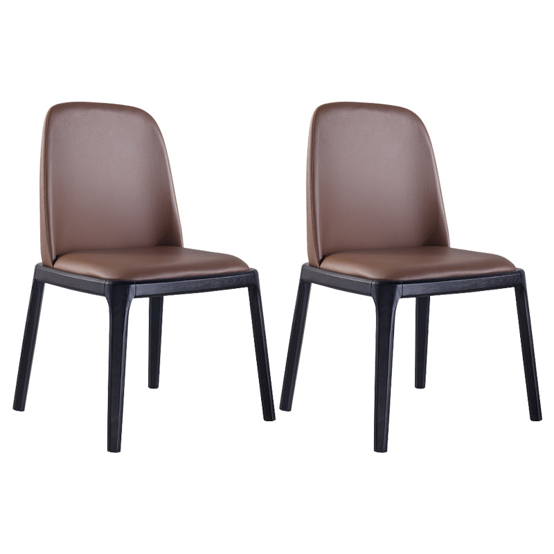 Industrial Ash Parsons Dining Chair Matte Finish Leather Side Chair (Set of 2) Coffee Clearhalo ' kitchen&dining_furn' 'Dining Chairs' 'Dining Tables & Seating' 'dining_chair' 'furn' 'furn_dining_chair' 'Furniture' 'furniture_dining_chair' 'Kitchen & Dining Furniture' 'kitchen' 4118146