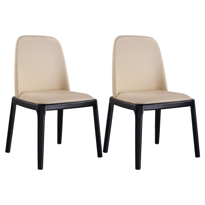 Industrial Ash Parsons Dining Chair Matte Finish Leather Side Chair (Set of 2) Khaki Clearhalo ' kitchen&dining_furn' 'Dining Chairs' 'Dining Tables & Seating' 'dining_chair' 'furn' 'furn_dining_chair' 'Furniture' 'furniture_dining_chair' 'Kitchen & Dining Furniture' 'kitchen' 4118149