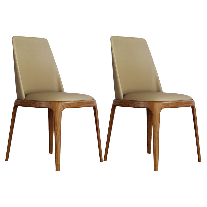 Industrial Ash Parsons Dining Chair Matte Finish Leather Side Chair (Set of 2) Beige Clearhalo ' kitchen&dining_furn' 'Dining Chairs' 'Dining Tables & Seating' 'dining_chair' 'furn' 'furn_dining_chair' 'Furniture' 'furniture_dining_chair' 'Kitchen & Dining Furniture' 'kitchen' 4118152