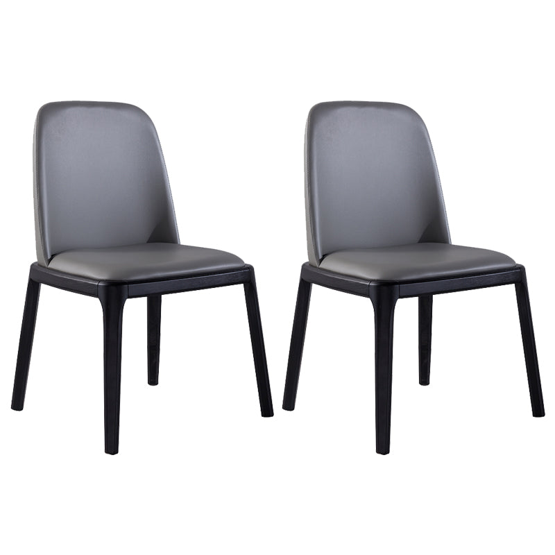 Industrial Ash Parsons Dining Chair Matte Finish Leather Side Chair (Set of 2) Grey Clearhalo ' kitchen&dining_furn' 'Dining Chairs' 'Dining Tables & Seating' 'dining_chair' 'furn' 'furn_dining_chair' 'Furniture' 'furniture_dining_chair' 'Kitchen & Dining Furniture' 'kitchen' 4118155