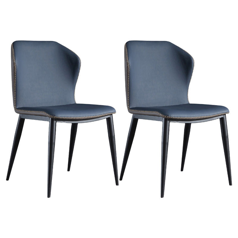Modern Style Metal Chairs Wingback Side Kitchen Dining Chair (Set of 2) Blue-Gray Clearhalo ' kitchen&dining_furn' 'Dining Chairs' 'Dining Tables & Seating' 'dining_chair' 'Furniture' 'furniture_dining_chair' 'Kitchen & Dining Furniture' 'kitchen' 4118160