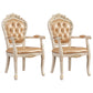 Victorian Upholstered Dining Chair King Louis Back Matte Finish Dining Chair (Set of 2) Brass Gold Clearhalo ' kitchen&dining_furn' 'Dining Chairs' 'Dining Tables & Seating' 'dining_chair' 'furn' 'furn_dining_chair' 'Furniture' 'furniture_dining_chair' 'Kitchen & Dining Furniture' 'kitchen' 4118178