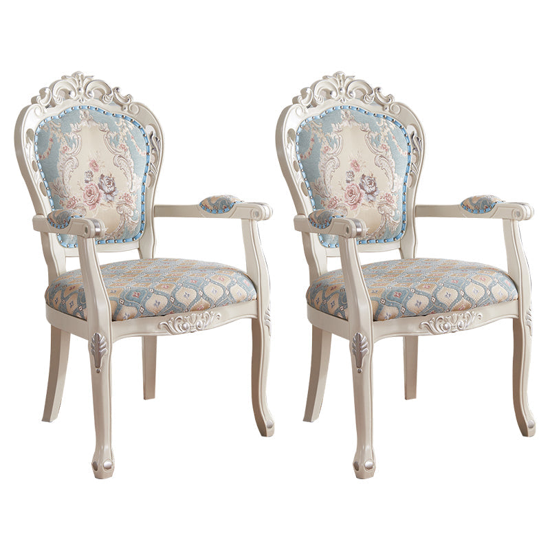 Victorian Upholstered Dining Chair King Louis Back Matte Finish Dining Chair (Set of 2) Blue Clearhalo ' kitchen&dining_furn' 'Dining Chairs' 'Dining Tables & Seating' 'dining_chair' 'furn' 'furn_dining_chair' 'Furniture' 'furniture_dining_chair' 'Kitchen & Dining Furniture' 'kitchen' 4118181