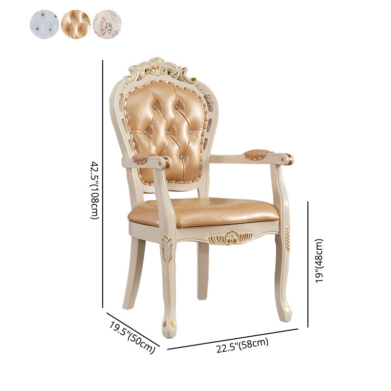 Victorian Upholstered Dining Chair King Louis Back Matte Finish Dining Chair (Set of 2) Clearhalo ' kitchen&dining_furn' 'Dining Chairs' 'Dining Tables & Seating' 'dining_chair' 'furn' 'furn_dining_chair' 'Furniture' 'furniture_dining_chair' 'Kitchen & Dining Furniture' 'kitchen' 4118183
