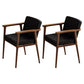 Traditional Style Indoor Arm Chair Solid Back Upholstered Dining Room Chair Black 2 Piece Set Clearhalo ' kitchen&dining_furn' 'Dining Chairs' 'Dining Tables & Seating' 'dining_chair' 'furn' 'furn_dining_chair' 'Furniture' 'furniture_dining_chair' 'Kitchen & Dining Furniture' 'kitchen' 4118185