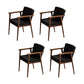 Traditional Style Indoor Arm Chair Solid Back Upholstered Dining Room Chair Black 4 Piece Set Clearhalo ' kitchen&dining_furn' 'Dining Chairs' 'Dining Tables & Seating' 'dining_chair' 'furn' 'furn_dining_chair' 'Furniture' 'furniture_dining_chair' 'Kitchen & Dining Furniture' 'kitchen' 4118186