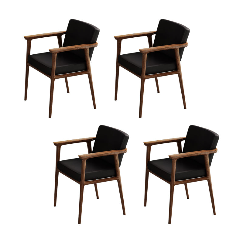 Traditional Style Indoor Arm Chair Solid Back Upholstered Dining Room Chair Black 4 Piece Set Clearhalo ' kitchen&dining_furn' 'Dining Chairs' 'Dining Tables & Seating' 'dining_chair' 'furn' 'furn_dining_chair' 'Furniture' 'furniture_dining_chair' 'Kitchen & Dining Furniture' 'kitchen' 4118186