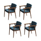 Traditional Style Indoor Arm Chair Solid Back Upholstered Dining Room Chair Ocean Blue 4 Piece Set Clearhalo ' kitchen&dining_furn' 'Dining Chairs' 'Dining Tables & Seating' 'dining_chair' 'furn' 'furn_dining_chair' 'Furniture' 'furniture_dining_chair' 'Kitchen & Dining Furniture' 'kitchen' 4118191